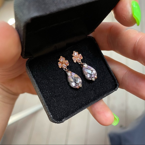 Purple Amethyst & Rose Gold Earrings - Picture 7 of 12